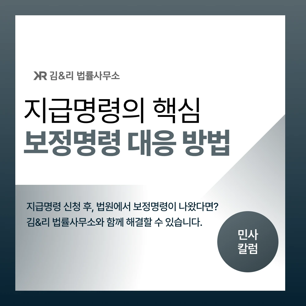 지급명령 보정명령 대응 방법 카드 이미지