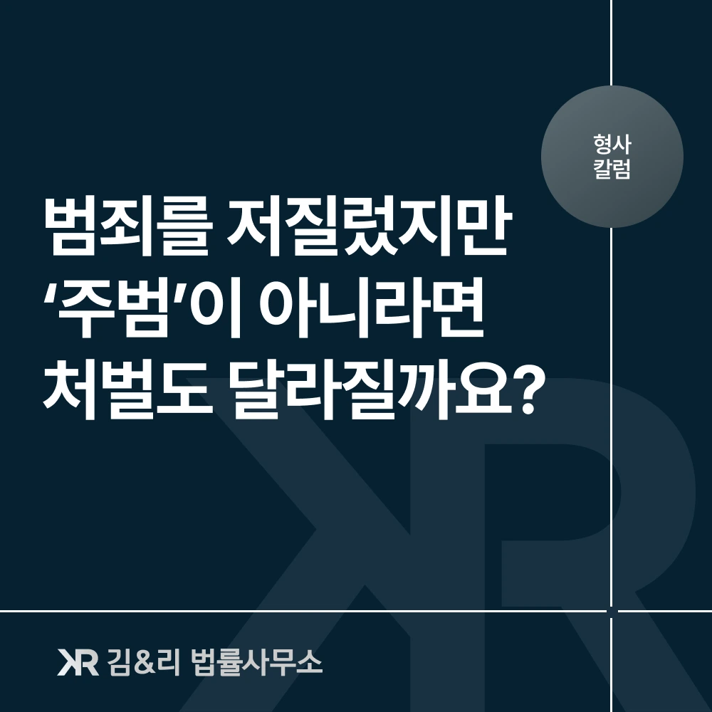 범행 기여도와 처벌 수위 설명 카드 이미지