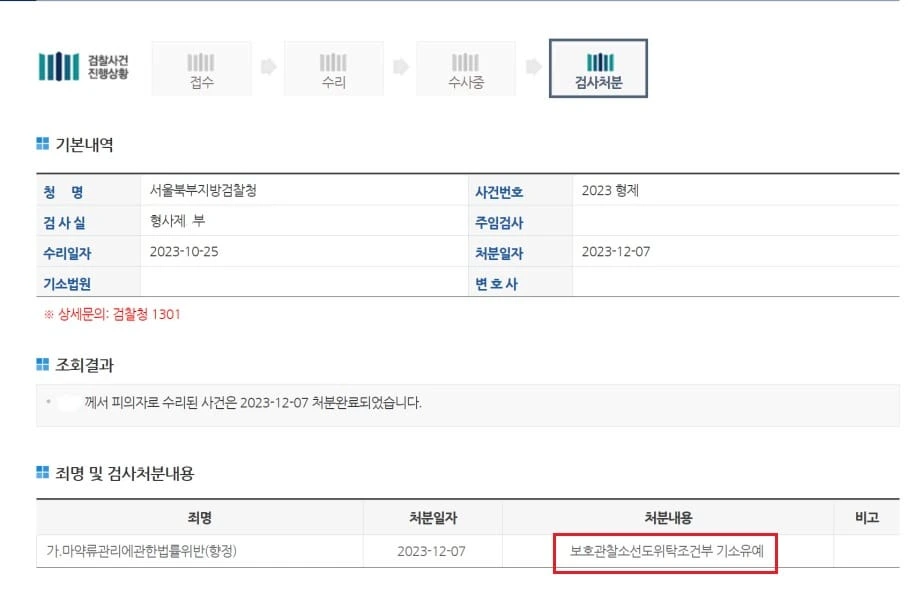 [기소유예 - 마약·향정] 케타민 대량 소지 및 투약하였으나 "기소유예"